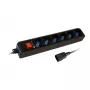 Techly 6 lizdų ilgintuvas juodas su VDE kištuku IUPS-PCP-6V