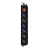 Techly 6 lizdų ilgintuvas juodas su VDE kištuku IUPS-PCP-6V