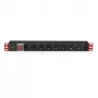 Techly I-CASE STRIP-81UD maitinimo skirstytuvas (PDU) 8 lizdai 1U juodas, raudonas