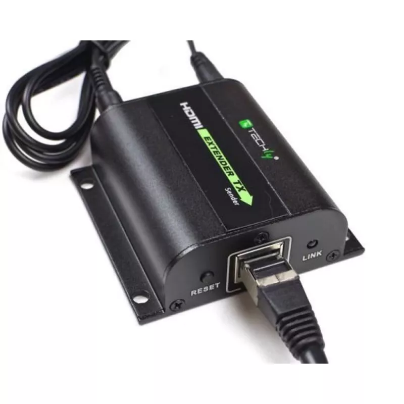 Techly EXT-E70I HDMI prailgintuvas per Cat.5E/6/6A/7 iki 60 m su automatiniu reguliavimu