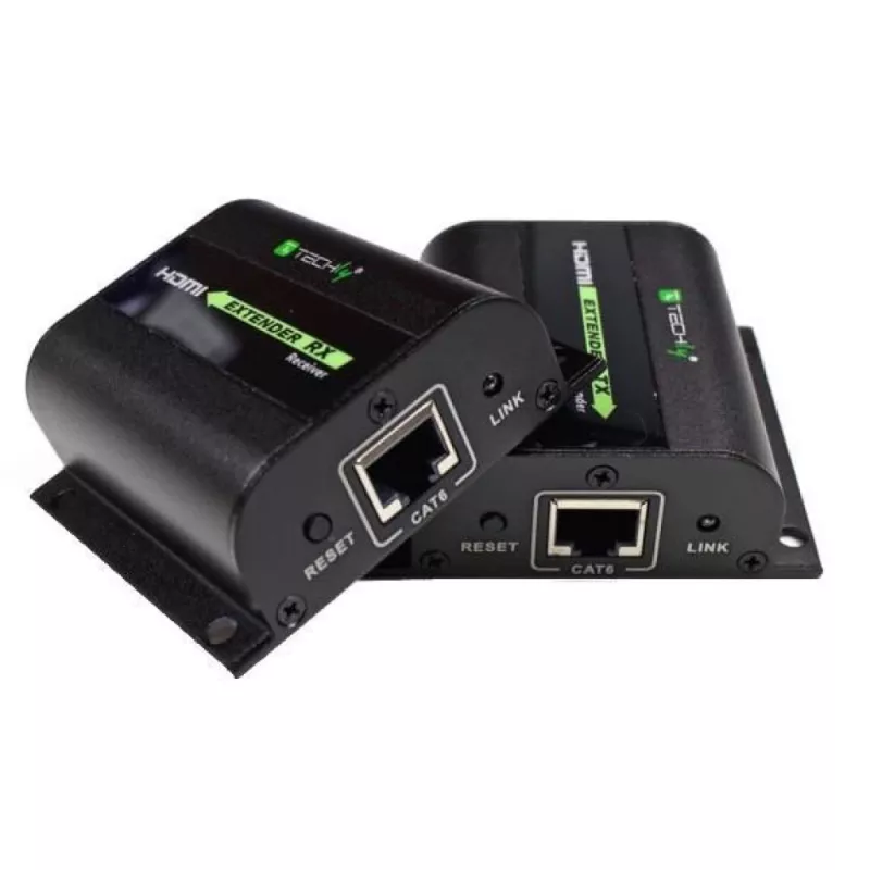 Techly EXT-E70I HDMI prailgintuvas per Cat.5E/6/6A/7 iki 60 m su automatiniu reguliavimu