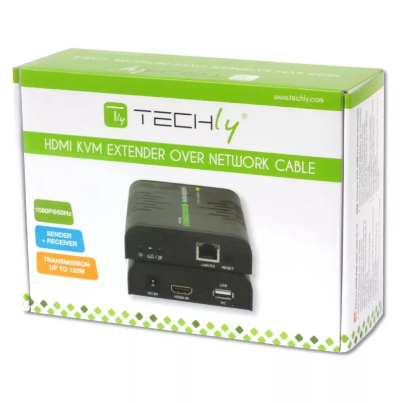 Techly IDATA HDMI-KVM2 KVM siųstuvas ir imtuvas