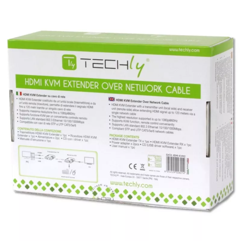 Techly IDATA HDMI-KVM2 KVM siųstuvas ir imtuvas