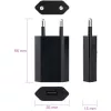 Techly Compact USB įkroviklis 1A su europiniu kištuku, juodas