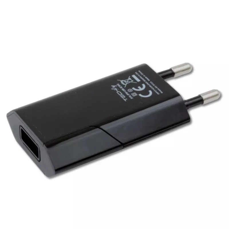 Techly Compact USB įkroviklis 1A su europiniu kištuku, juodas