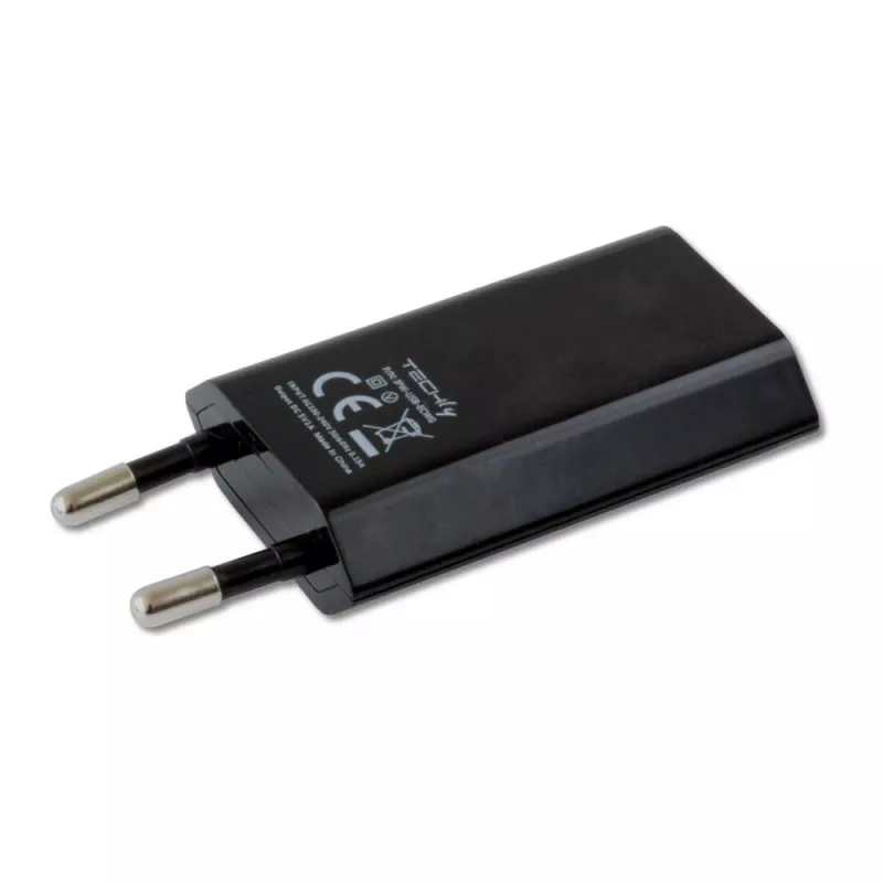 Techly Compact USB įkroviklis 1A su europiniu kištuku, juodas