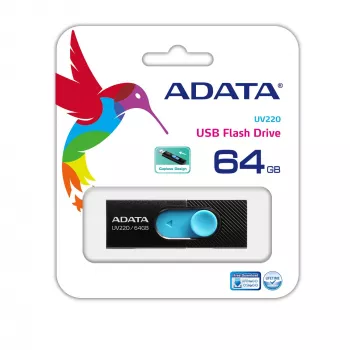 ADATA UV220 USB atmintukas 64 GB USB Type-A 2.0 juodas, mėlynas