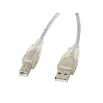 LANBERG USB 2.0 laidas USB B - 3m permatomas