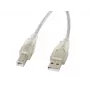 LANBERG USB 2.0 laidas USB B - 3m permatomas