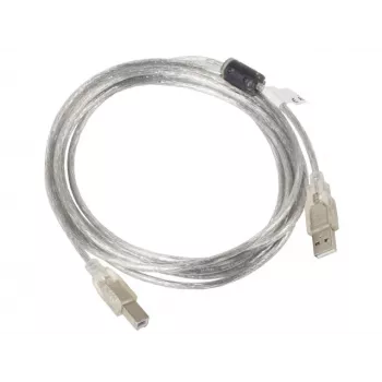 LANBERG USB 2.0 laidas USB B - 3m permatomas