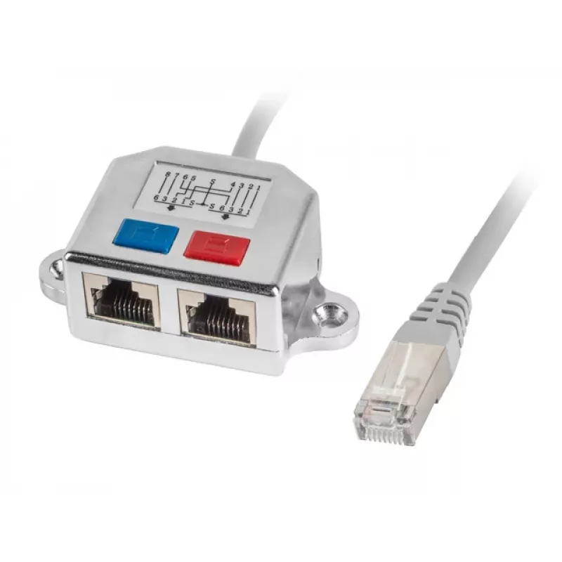 LANBERG adapteris LAN RJ45/2x RJ45 FTP Splitter AD-0026-S