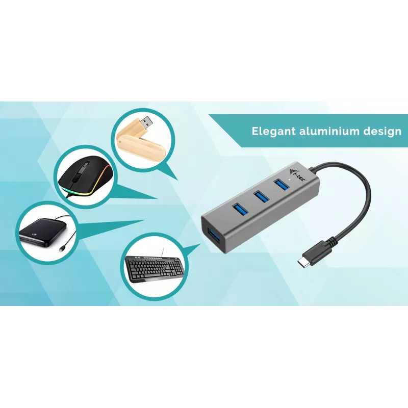 i-tec Metal USB-C HUB 4 portų
