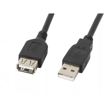 USB A-A laidas LANBERG CA-USBE-10CC-0018-BK, USB 2.0, 1,8 m, juodas