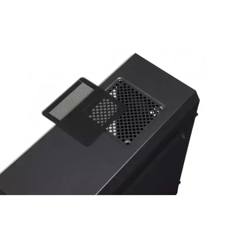 PC korpusas IBOX ORCUS X14 Midi Tower juodas — ITX/ATX, šoninis langas, raudonas apšvietimas, 3×3,5 colio vietos, 2×2,5 colio vietos, 1×5,25 colio, USB 3.2 Gen1 Type-A