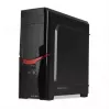 PC korpusas IBOX ORCUS X14 Midi Tower juodas — ITX/ATX, šoninis langas, raudonas apšvietimas, 3×3,5 colio vietos, 2×2,5 colio vietos, 1×5,25 colio, USB 3.2 Gen1 Type-A