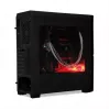 PC korpusas IBOX ORCUS X14 Midi Tower juodas — ITX/ATX, šoninis langas, raudonas apšvietimas, 3×3,5 colio vietos, 2×2,5 colio vietos, 1×5,25 colio, USB 3.2 Gen1 Type-A