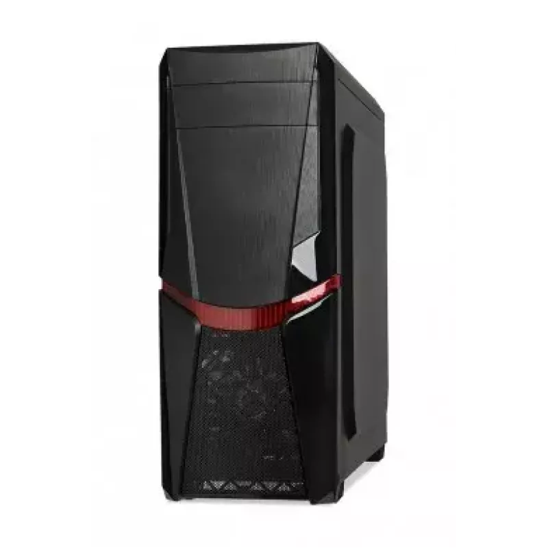 PC korpusas IBOX ORCUS X14 Midi Tower juodas — ITX/ATX, šoninis langas, raudonas apšvietimas, 3×3,5 colio vietos, 2×2,5 colio vietos, 1×5,25 colio, USB 3.2 Gen1 Type-A