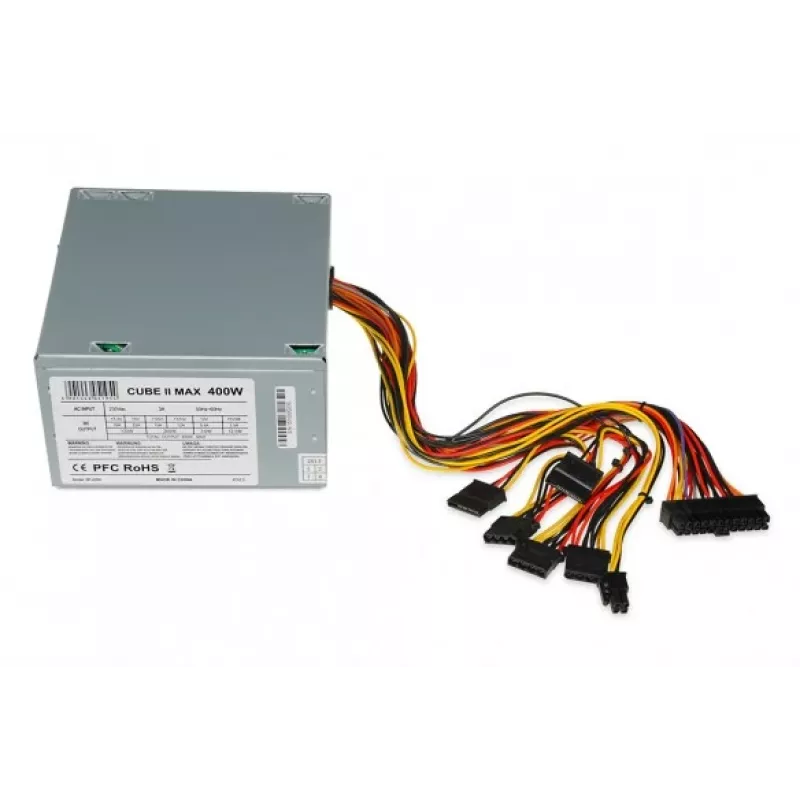 Maitinimo blokas ATX IBOX CUBE II 400 W – 20+4 pin, 120 mm ventiliatorius, sidabrinis