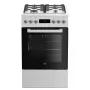 Beko FSE52320DWD laisvai pastatoma viryklė, 4 degiklių dujinė kaitlentė, elektrinė orkaitė 55 L, balta