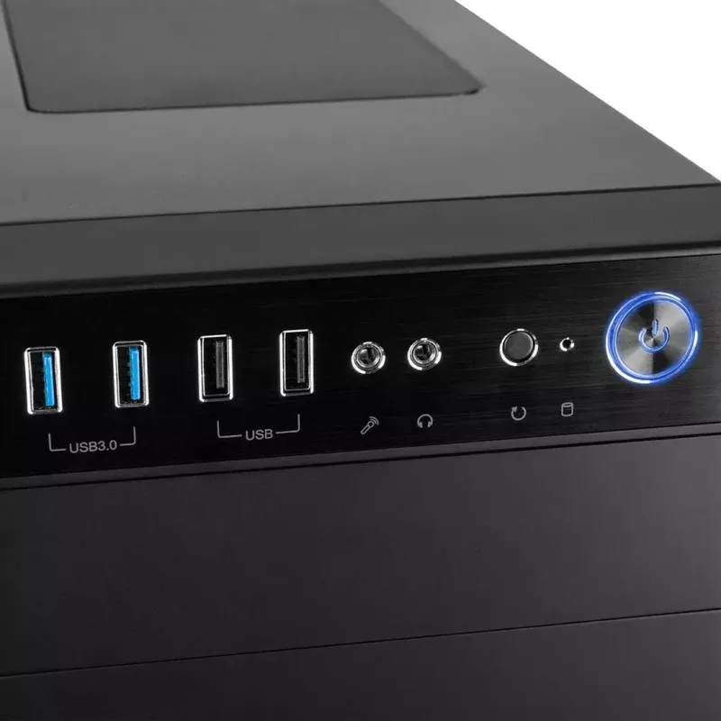 PC korpusas MODECOM Oberon Pro Midi Tower — juodas, ATX/ITX/Micro ATX, grūdintas stiklas, iki 395 mm GPU