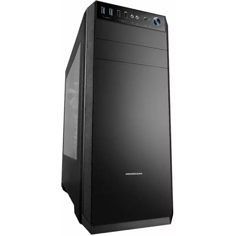 PC korpusas MODECOM Oberon Pro Midi Tower — juodas, ATX/ITX/Micro ATX, grūdintas stiklas, iki 395 mm GPU
