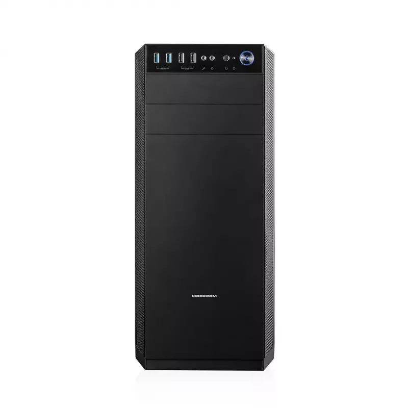 PC korpusas MODECOM Oberon Pro Midi Tower — juodas, ATX/ITX/Micro ATX, grūdintas stiklas, iki 395 mm GPU