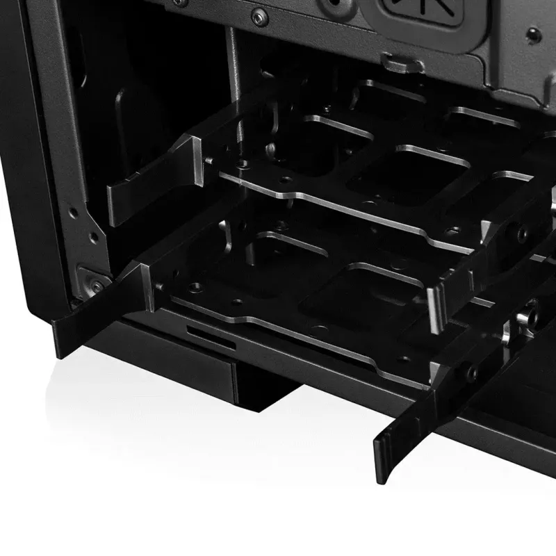 PC korpusas MODECOM Oberon Pro Midi Tower — juodas, ATX/ITX/Micro ATX, grūdintas stiklas, iki 395 mm GPU