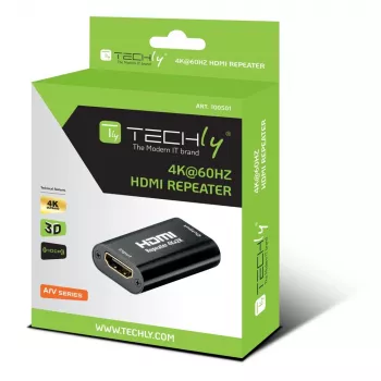 AV kartotuvas TECHLY IDATA-HDMI2-RIP4KT — HDMI 2.0, HDCP 2.2, 4096×2160, maksimalus atstumas 40 m, juodas