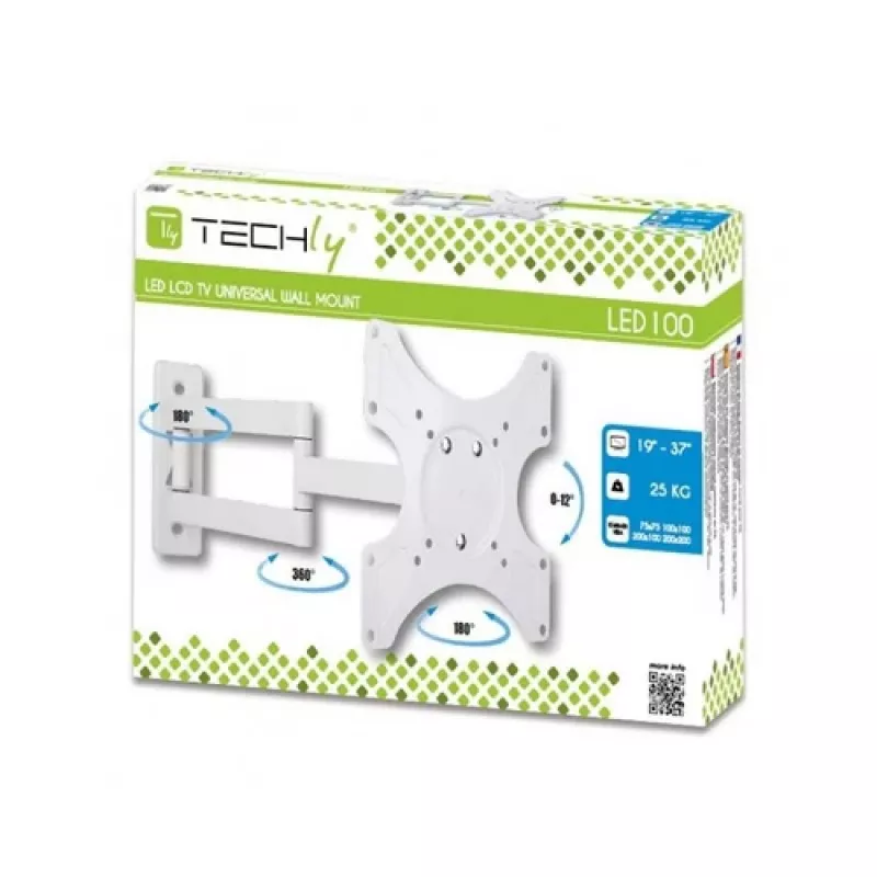 Techly ICA-LCD-2903WH TV laikiklis 94 cm (37 colių) Baltas