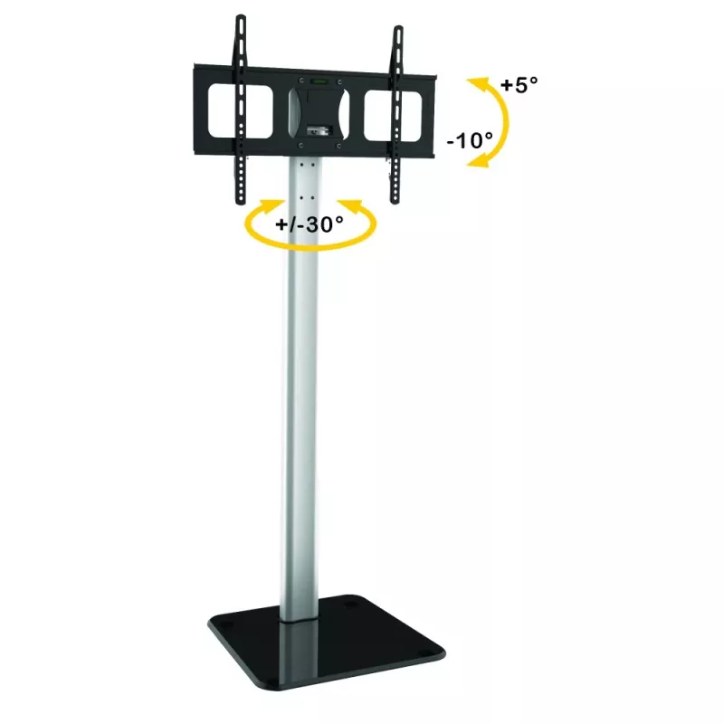 Prie grindų tvirtinamas TV stovas Techly ICA-TR11 177,8 cm (70 inch) Juodas, Sidabrinis