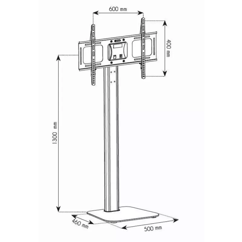 Prie grindų tvirtinamas TV stovas Techly ICA-TR11 177,8 cm (70 inch) Juodas, Sidabrinis