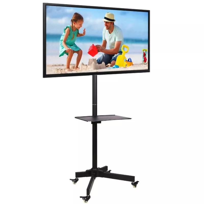 Techly Trolley Floor Stand LCD/LED/Plasma 23–55 col., 58,4 cm (23 col.), 139,7 cm (55 col.), 50 x 50 mm, 400 x 400 mm, -15–15°, juoda
