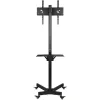 Techly Trolley Floor Stand LCD/LED/Plasma 23–55 col., 58,4 cm (23 col.), 139,7 cm (55 col.), 50 x 50 mm, 400 x 400 mm, -15–15°, juoda