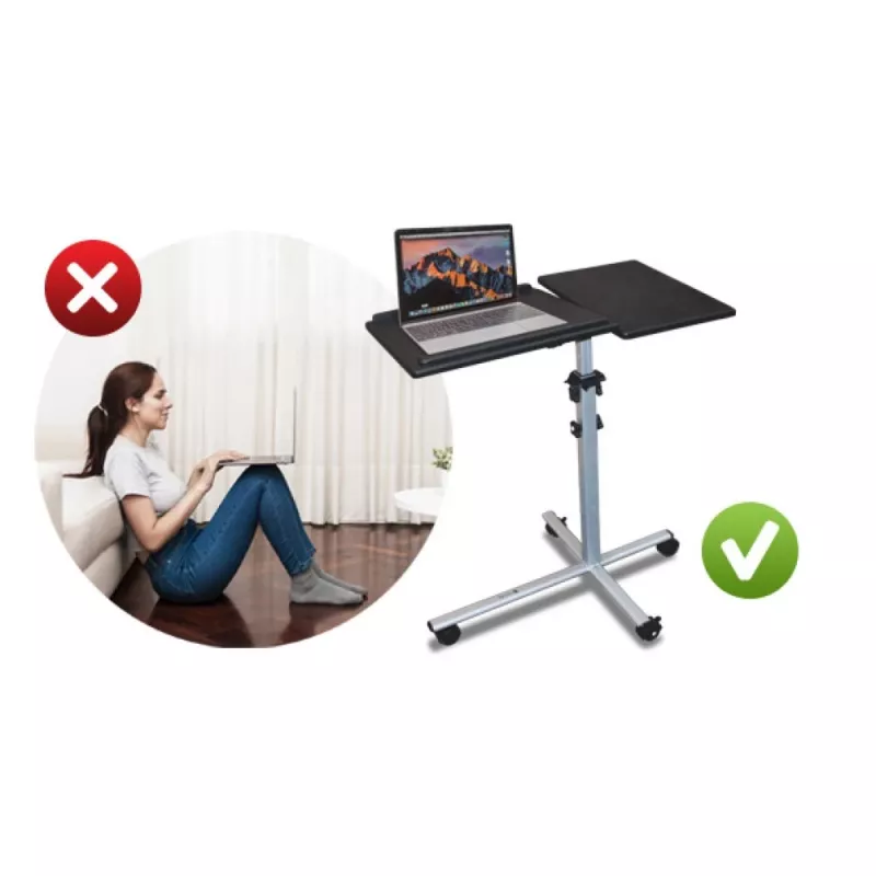 Stovas nešiojamam kompiuteriui ir projektoriui Techly Universal Adjustable Trolley juodas