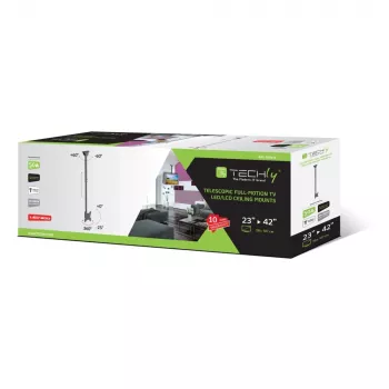 Techly teleskopinis lubų laikiklis iki 1,6m LED TV LCD 23-42 col. ICA-CPLB 922L