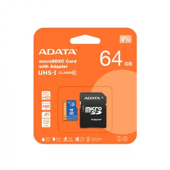 ADATA 64GB microSDHC atminties kortelė, Class 10 UHS-I
