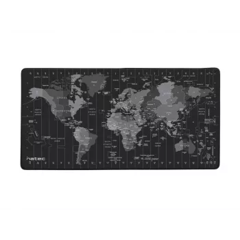 Pelės kilimėlis NATEC Time Zone Map Maxi — audinys 400×800 mm, 2,5 mm, vandeniui atsparus, neslystantis