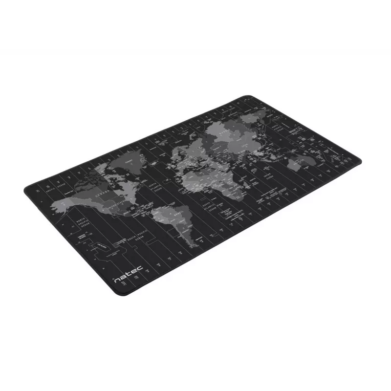 Pelės kilimėlis NATEC Time Zone Map Maxi — audinys 400×800 mm, 2,5 mm, vandeniui atsparus, neslystantis