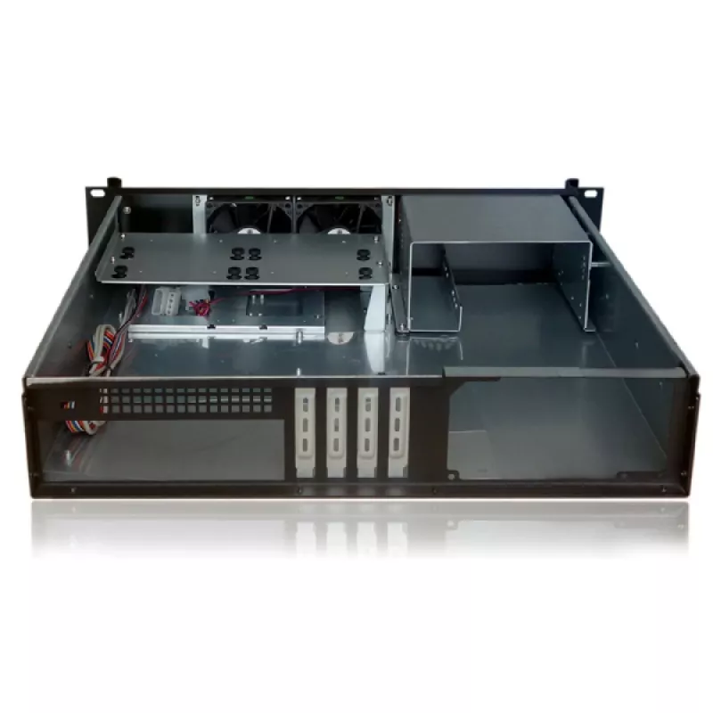 Serverio korpusas TECHLY I-CASE IPC-240L, 2U, micro ATX, 4x 3,5 colio vietos, 1x 5,25 colio vieta, 465x400x88,8 mm, juodas