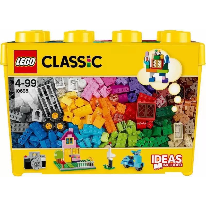 Konstruktorius LEGO Classic 10698 – 790 dalių, įvairiaspalvis, 33 spalvos, su žaliomis pagrindo plokštėmis ir aksesuarais