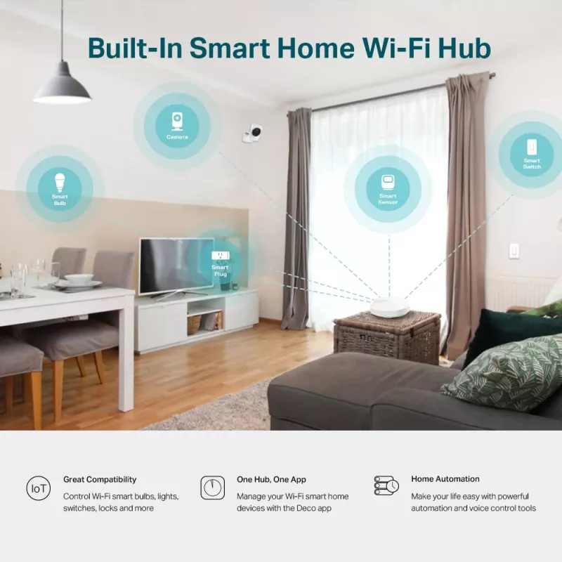 TP-Link AC1300 Deco M5 Wi-Fi 5 tinklo sistema (baltas, 3 vnt.)