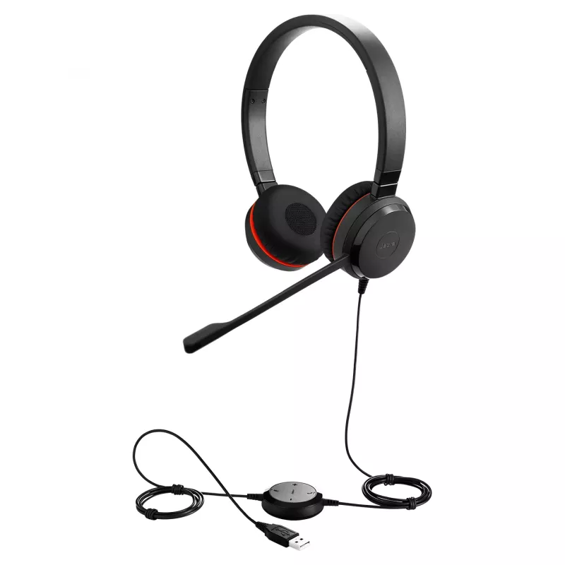 Jabra Evolve 20SE MS Stereo laidinė ausinė, biurui / skambučių centrui, 150 - 7000 Hz, 132 g, juoda