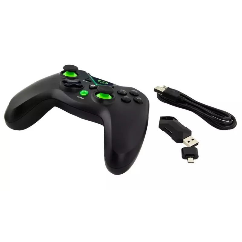 Belaidis žaidimų pultas ESPERANZA EGG112K 2.4GHz, skirtas PC ir PS3, USB imtuvas, juodas, 12 mygtukų, analoginės svirtys