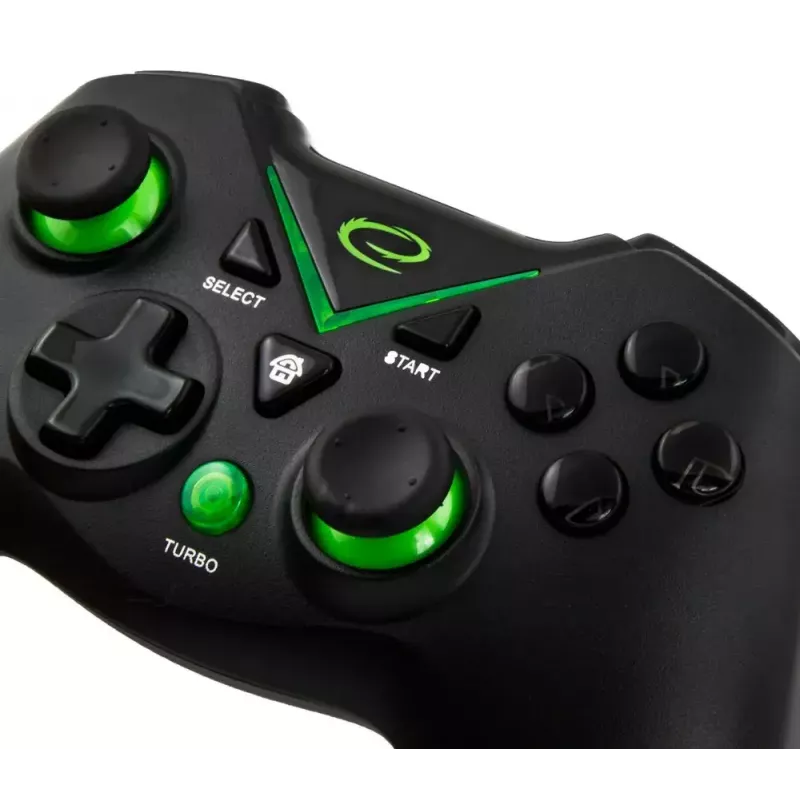 Belaidis žaidimų pultas ESPERANZA EGG112K 2.4GHz, skirtas PC ir PS3, USB imtuvas, juodas, 12 mygtukų, analoginės svirtys