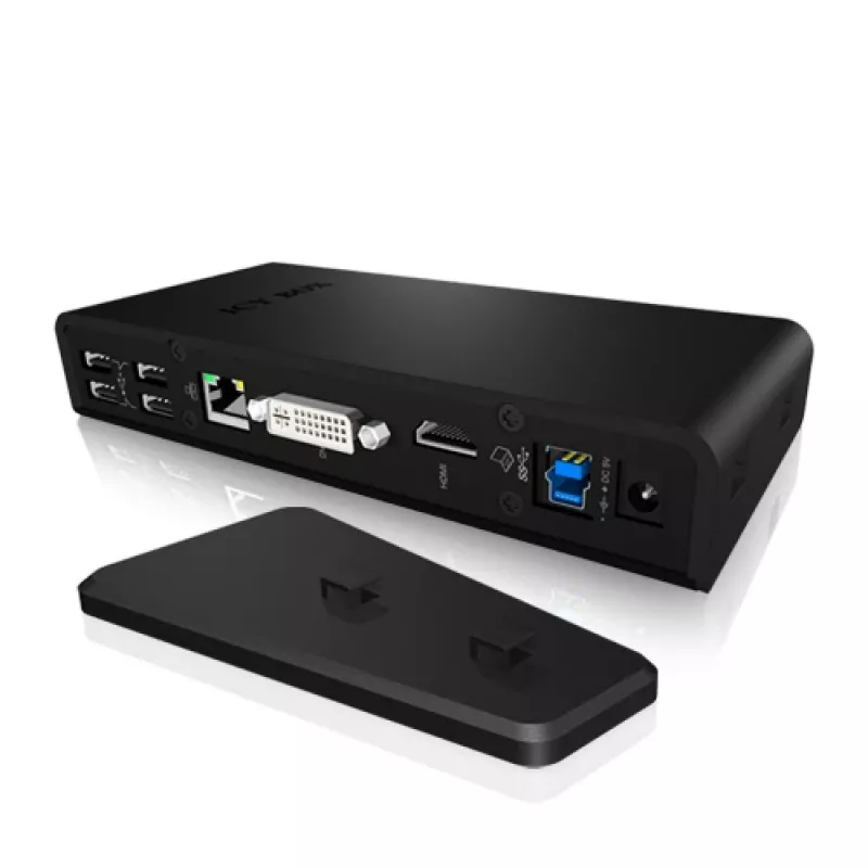 ICY BOX IB-DK2241AC USB 3.2 Gen 1 (3.1 Gen 1) Type-A juodas dokas