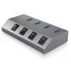 ICY BOX IB-HUB1405 USB 3.2 Gen 1 (3.1 Gen 1) Type-B 5000 Mbit/s antracitinis