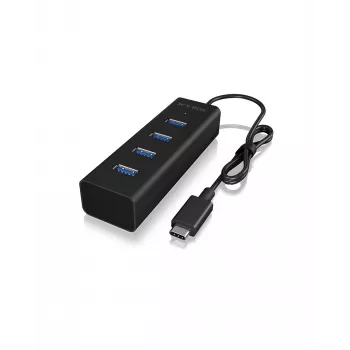 ICY BOX IB-HUB1409-C3 USB 3.2 Gen 1 (3.1 Gen 1) Type-C 5000 Mbit/s Juodas