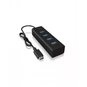 ICY BOX IB-HUB1409-C3 USB 3.2 Gen 1 (3.1 Gen 1) Type-C 5000 Mbit/s Juodas