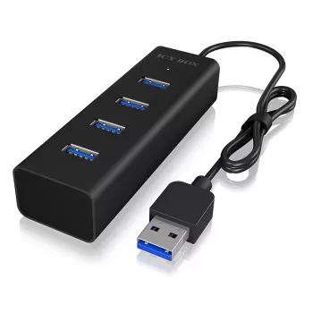 ICY BOX IB-HUB1409-U3 USB 3.2 Gen 1 (3.1 Gen 1) Type-A 5000 Mbit/s Juodas USB skirstytuvas