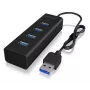 ICY BOX IB-HUB1409-U3 USB 3.2 Gen 1 (3.1 Gen 1) Type-A 5000 Mbit/s Juodas USB skirstytuvas